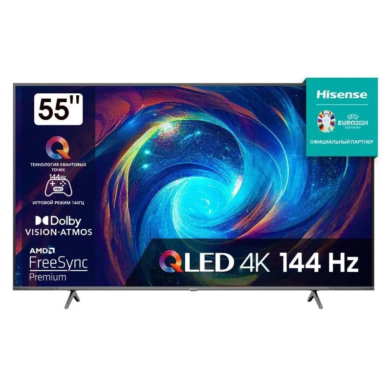 55" Телевизор 4K UHD Hisense QLED 55E7KQ Pro, Black