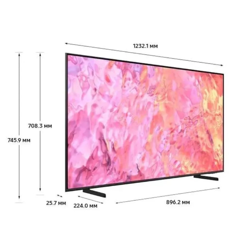 55" Телевизор 4K UHD QLED Samsung QE55Q60CAUX, Black