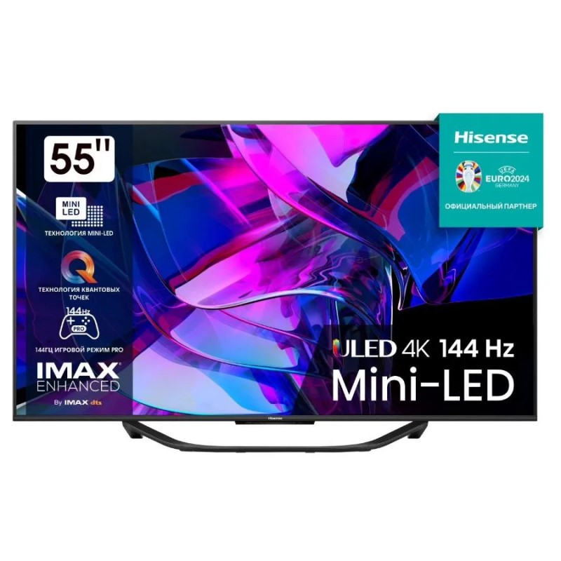 55" Телевизор MiniLED 4K UHD Hisense 55U7KQ, Black