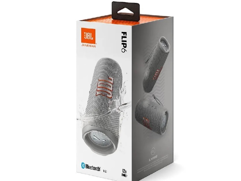 Портативная акустика JBL Flip 6, 30 Вт, серый