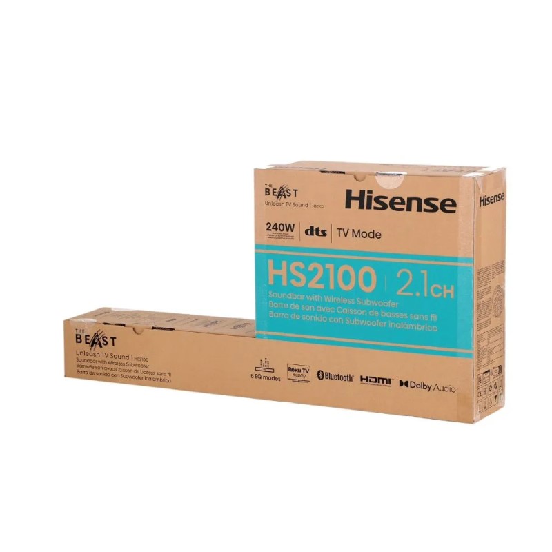 Саундбар Hisense HS2100 (2.1, 240Вт), Black