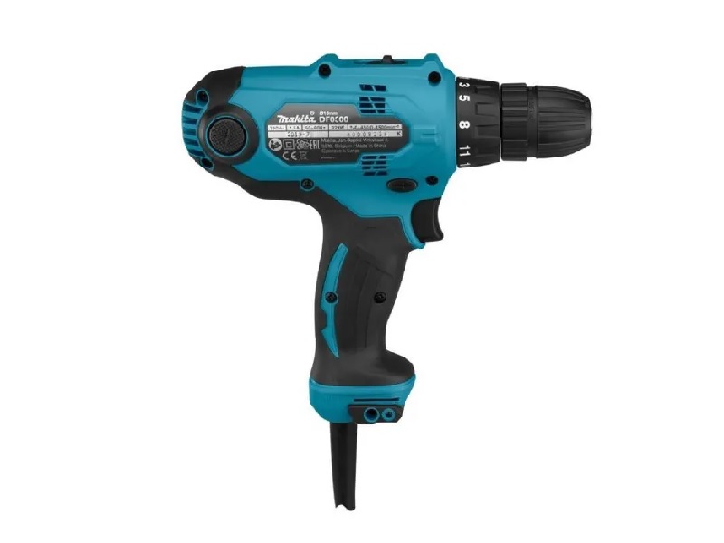 Дрель электрическая Makita DF0300X3, 320Вт, 56Н/м