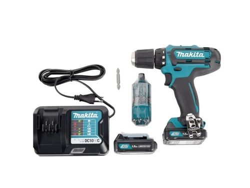 Дрель-шуруповерт аккумуляторная Makita DF333DWYE4, 30Нм, 12В